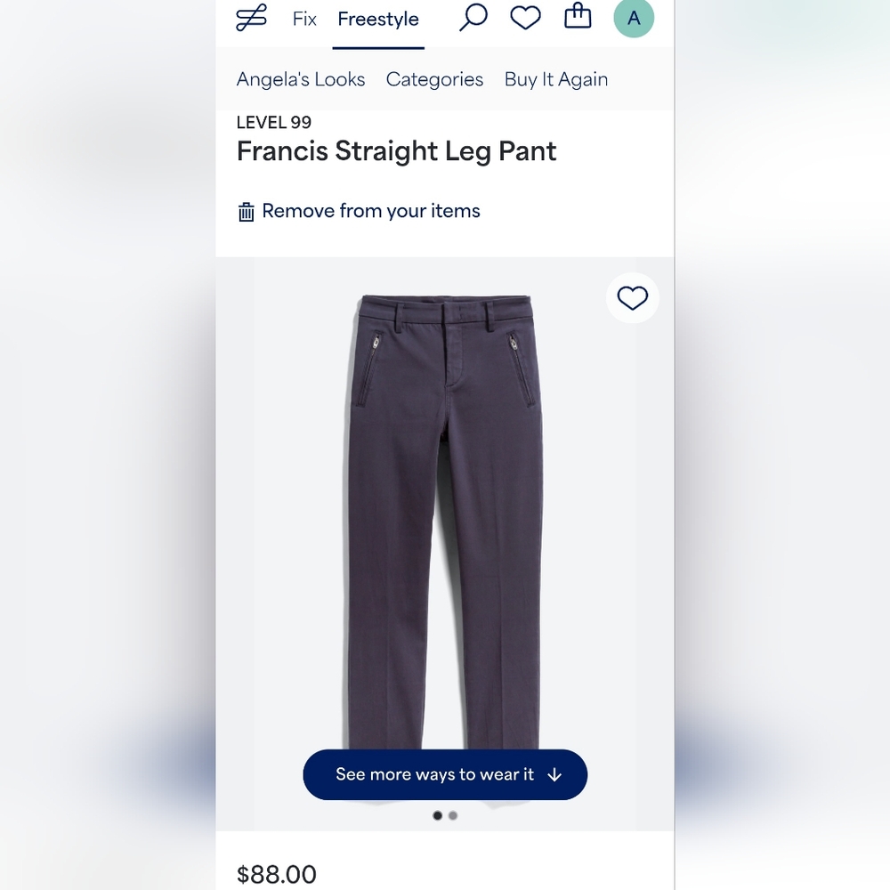 Level 99 Blue Straight Leg Ankle Pant